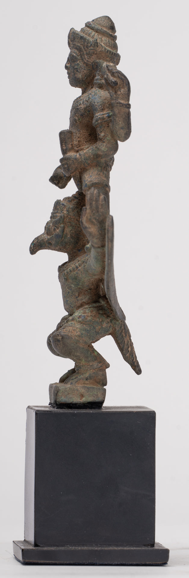 Masterpiece - Antique Khmer Style Bronze Khmer Angkor Wat Vishnu Statue Riding Garuda - 19.5cm/8"
