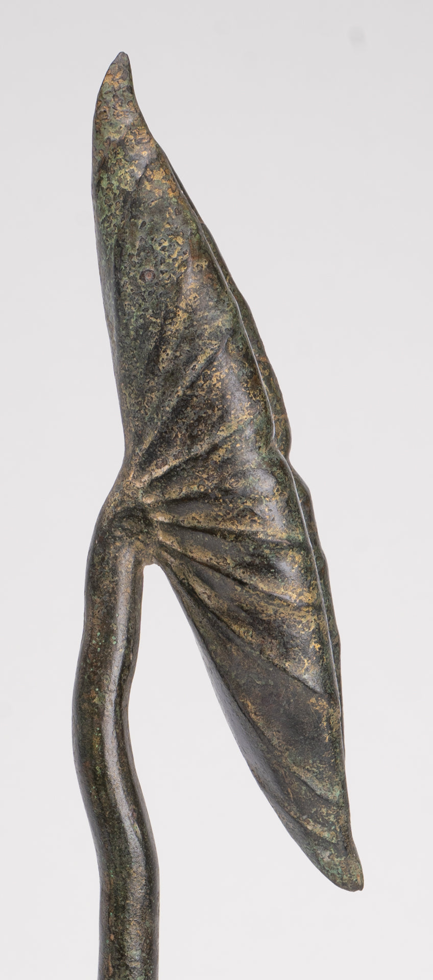 Mounted Antique Khmer Style Bronze Lotus Bud - 53cm/21"