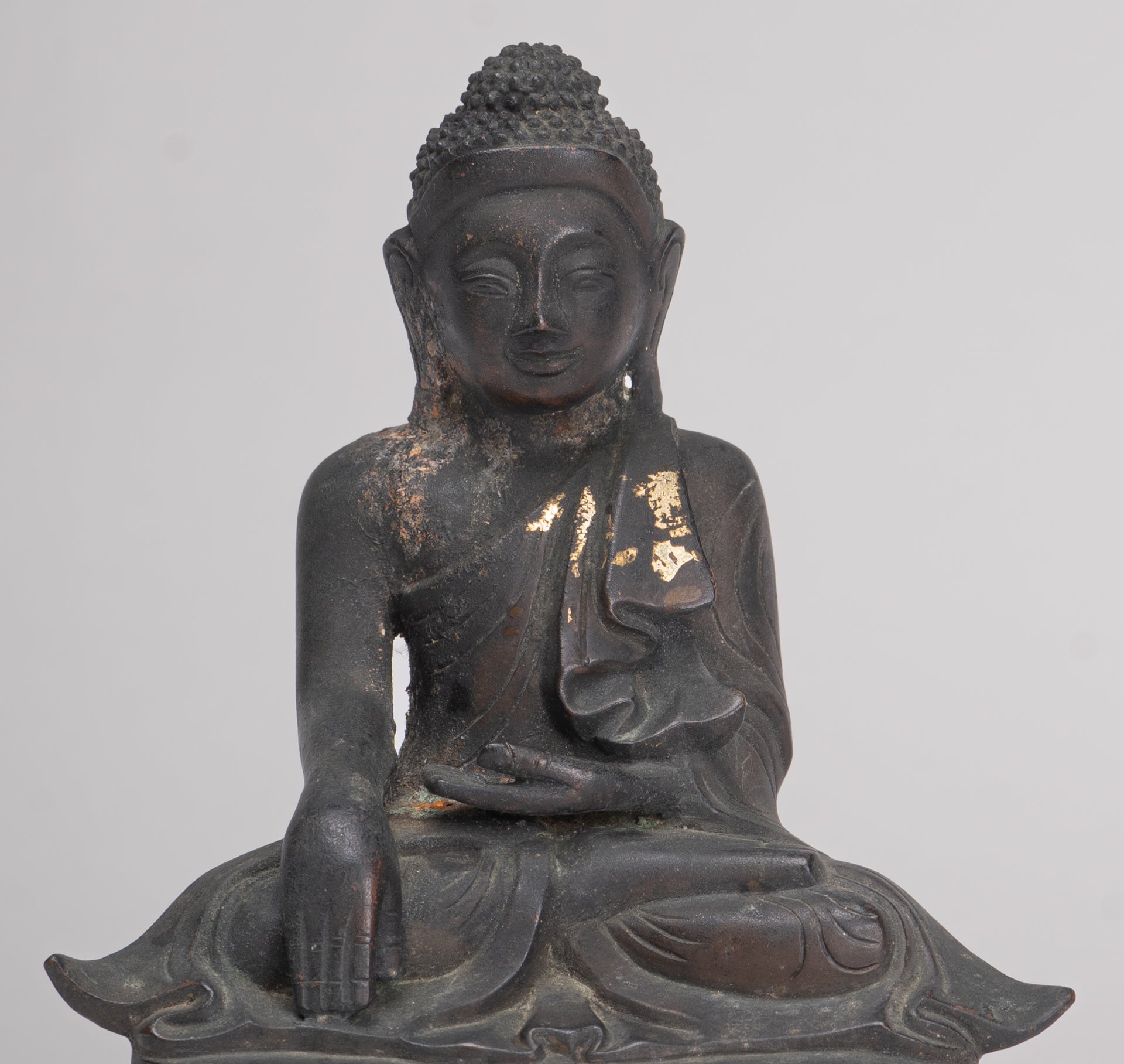Buddha Statue im antiken Burmesischen Stil Holz Mandalay Aufklärung Buddha Statue mit 54cm/22"