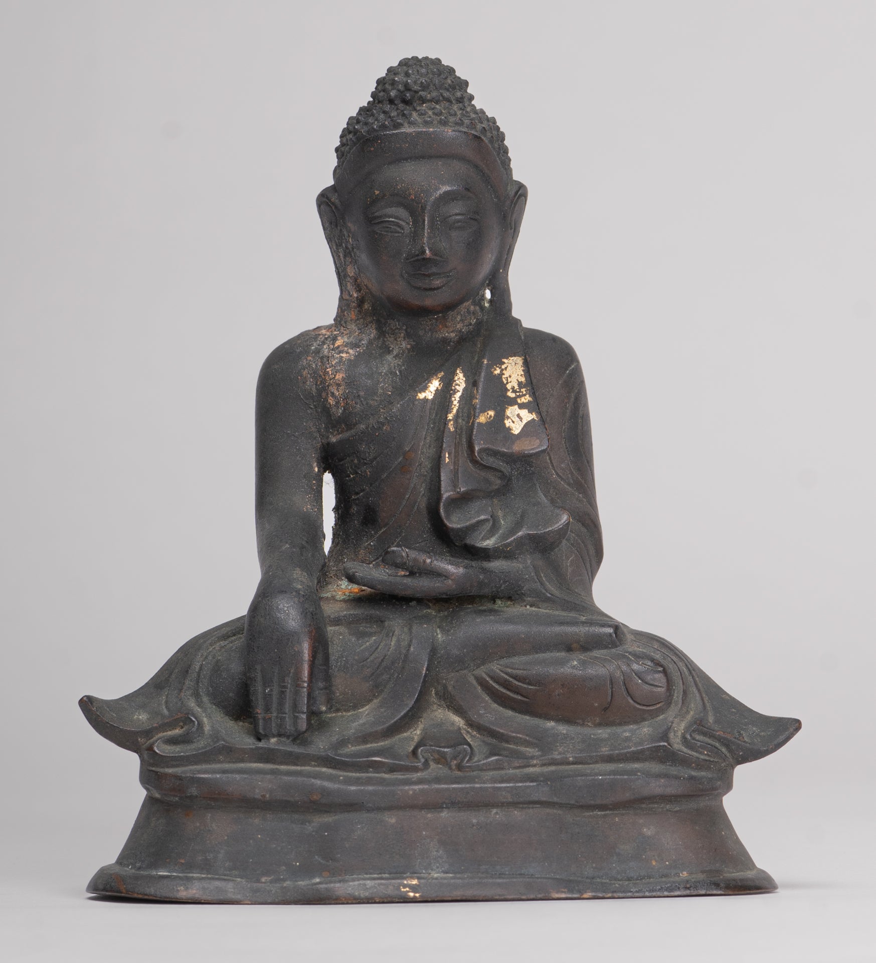 Buddha Statue im antiken Burmesischen Stil Holz Mandalay Aufklärung Buddha Statue mit 54cm/22"