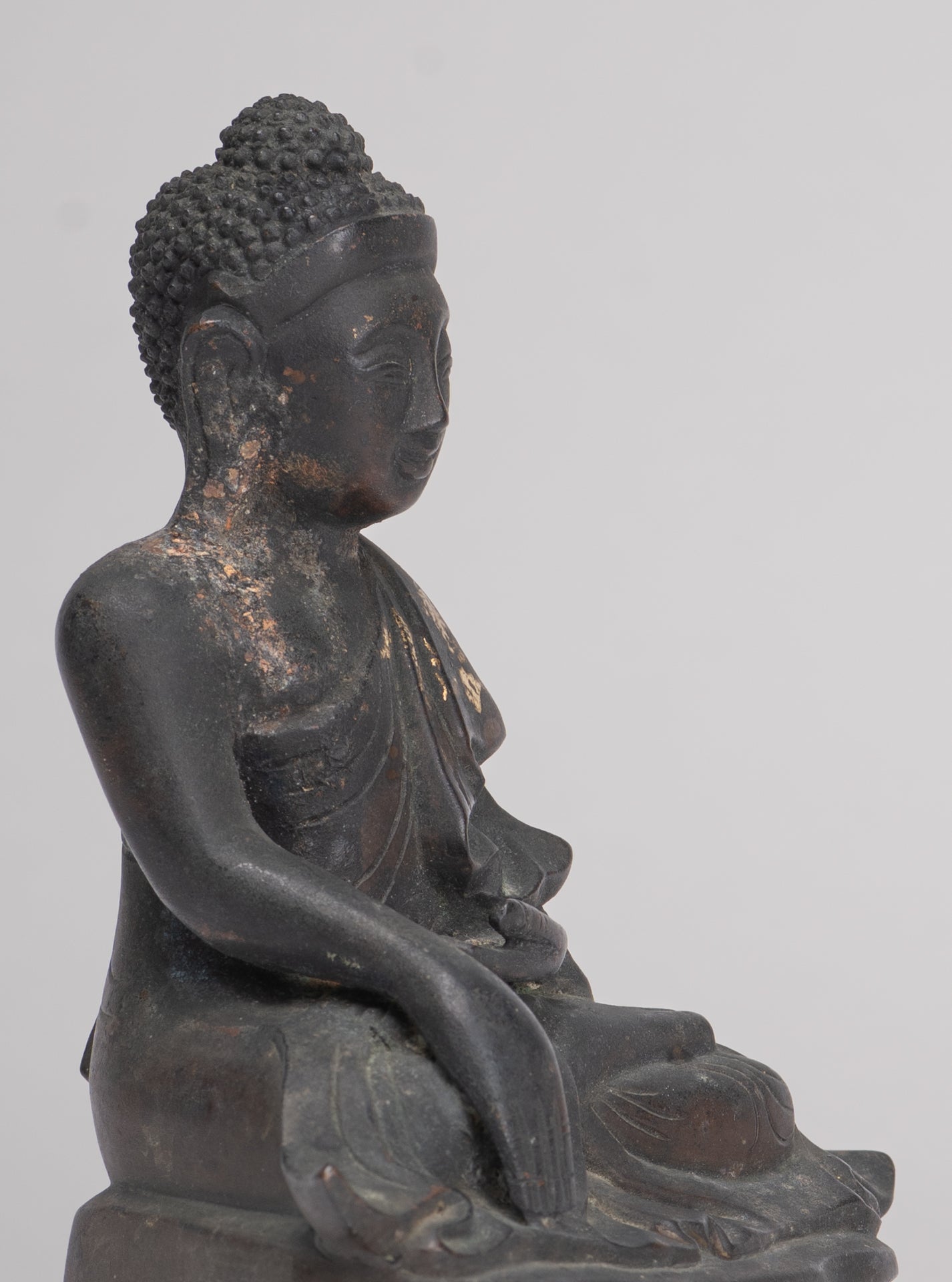 Buddha Statue im antiken Burmesischen Stil Holz Mandalay Aufklärung Buddha Statue mit 54cm/22"