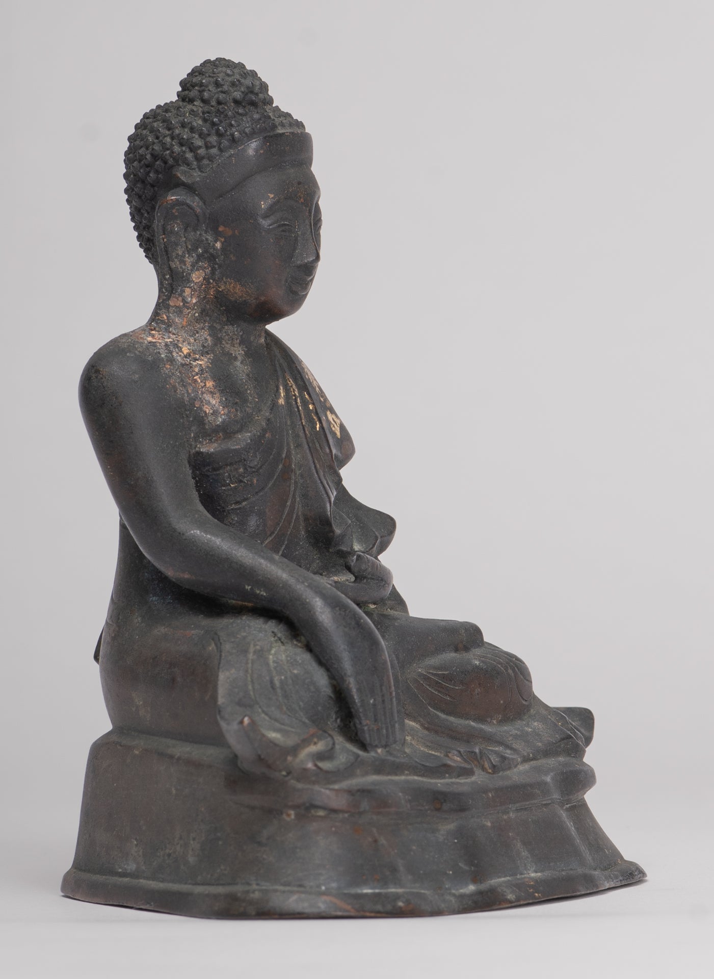 Buddha Statue im antiken Burmesischen Stil Holz Mandalay Aufklärung Buddha Statue mit 54cm/22"