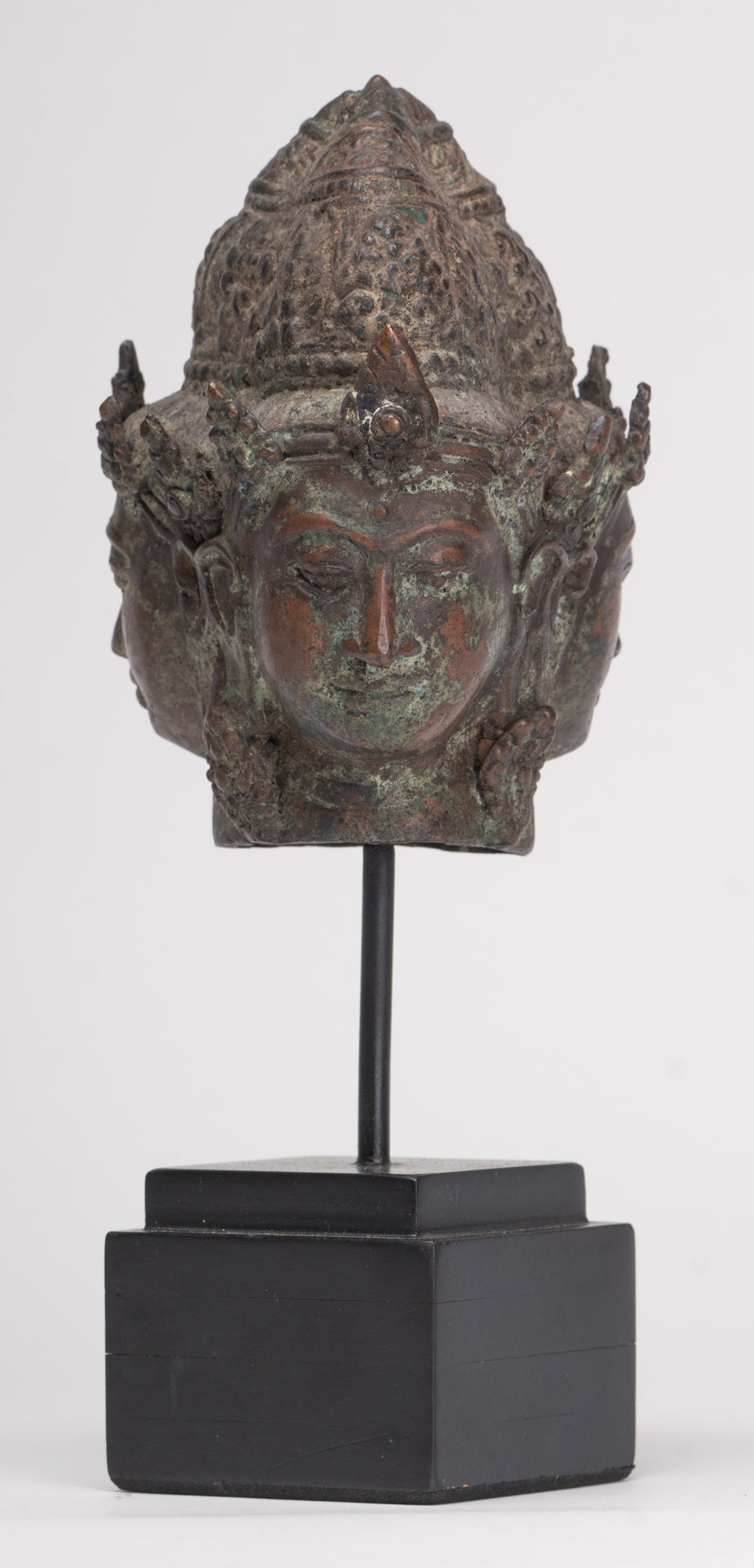 Trimurti Statue - Antique Indonesian Style Trimurti Shiva Brahma Vishnu Head - 21cm/8"