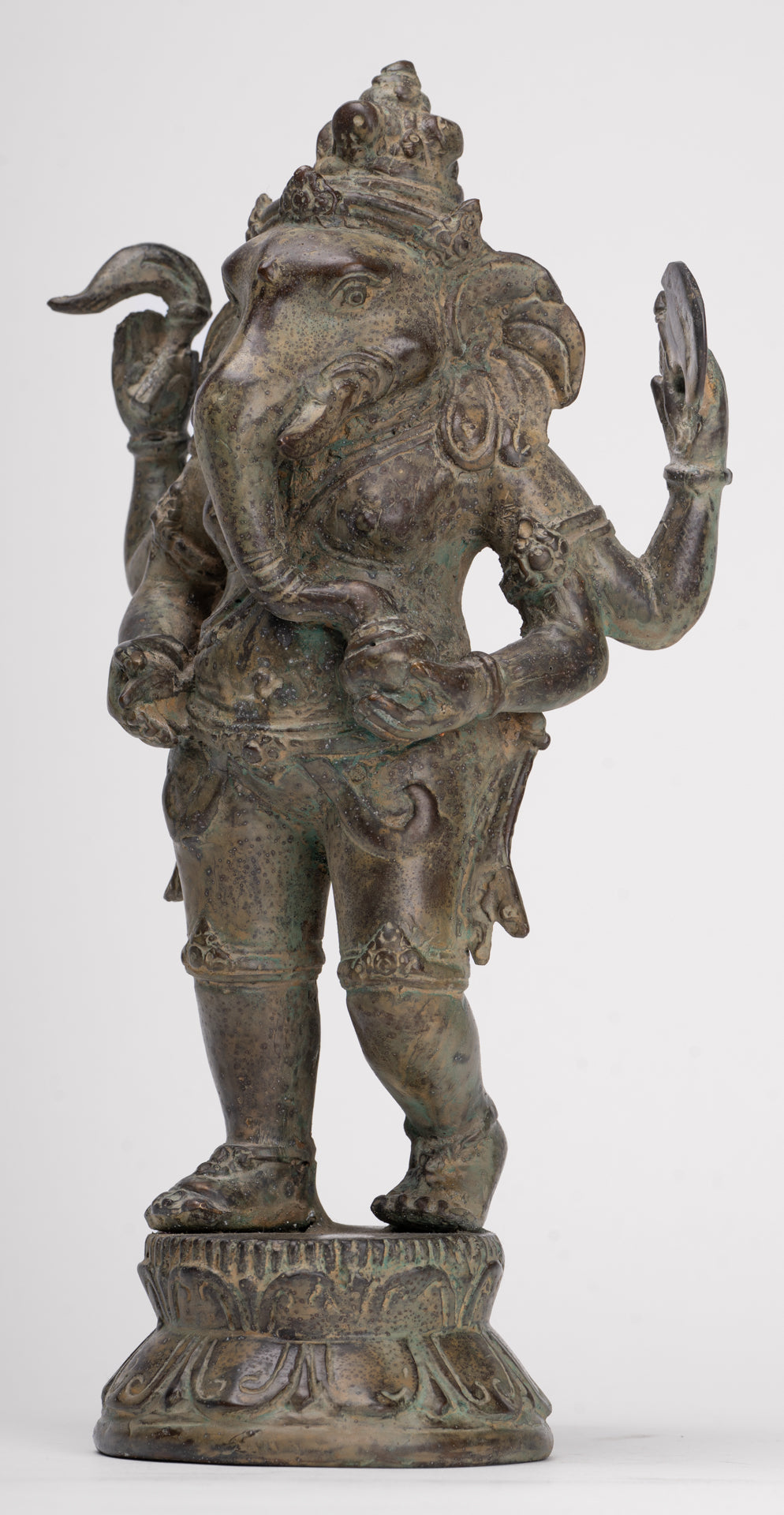 Ganesha Statue - Antique Javanese Style Bronze Standing Indonesian Ganesha Statue - 30cm/12"
