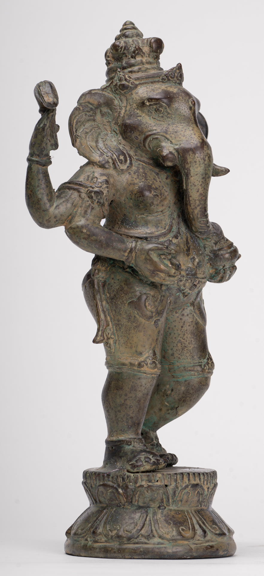 Ganesha Statue - Antique Javanese Style Bronze Standing Indonesian Ganesha Statue - 30cm/12"