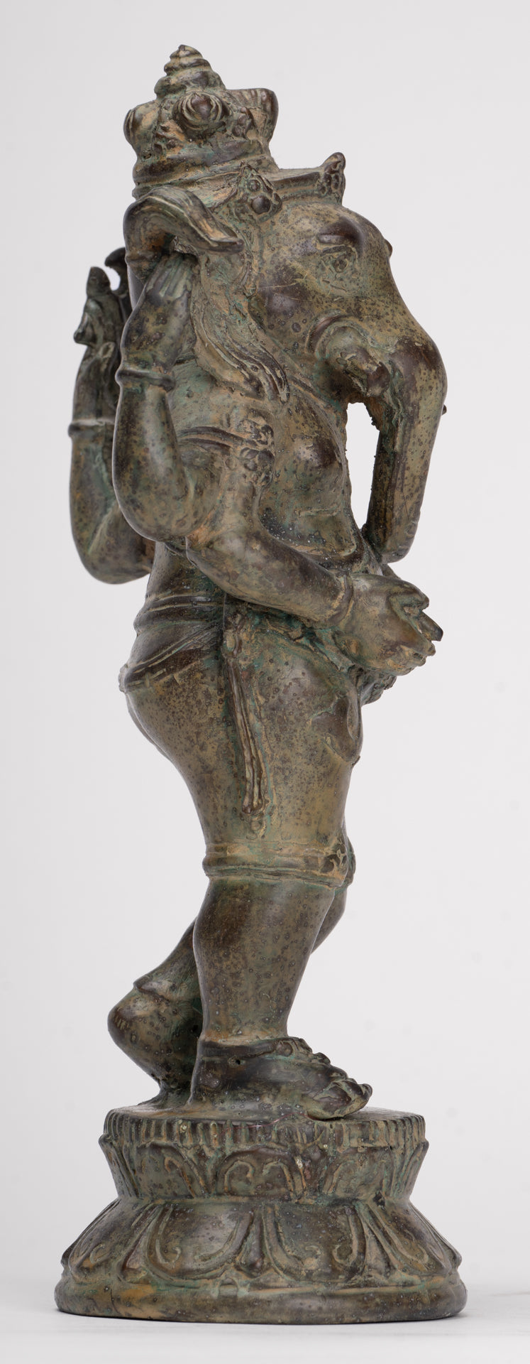 Ganesha Statue - Antique Javanese Style Bronze Standing Indonesian Ganesha Statue - 30cm/12"