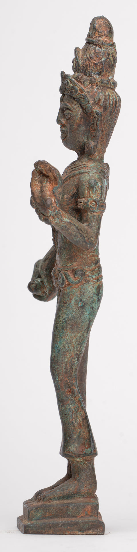 Antique Khmer Style Bronze Pre-Angkor Standing Shiva - 23cm/9"