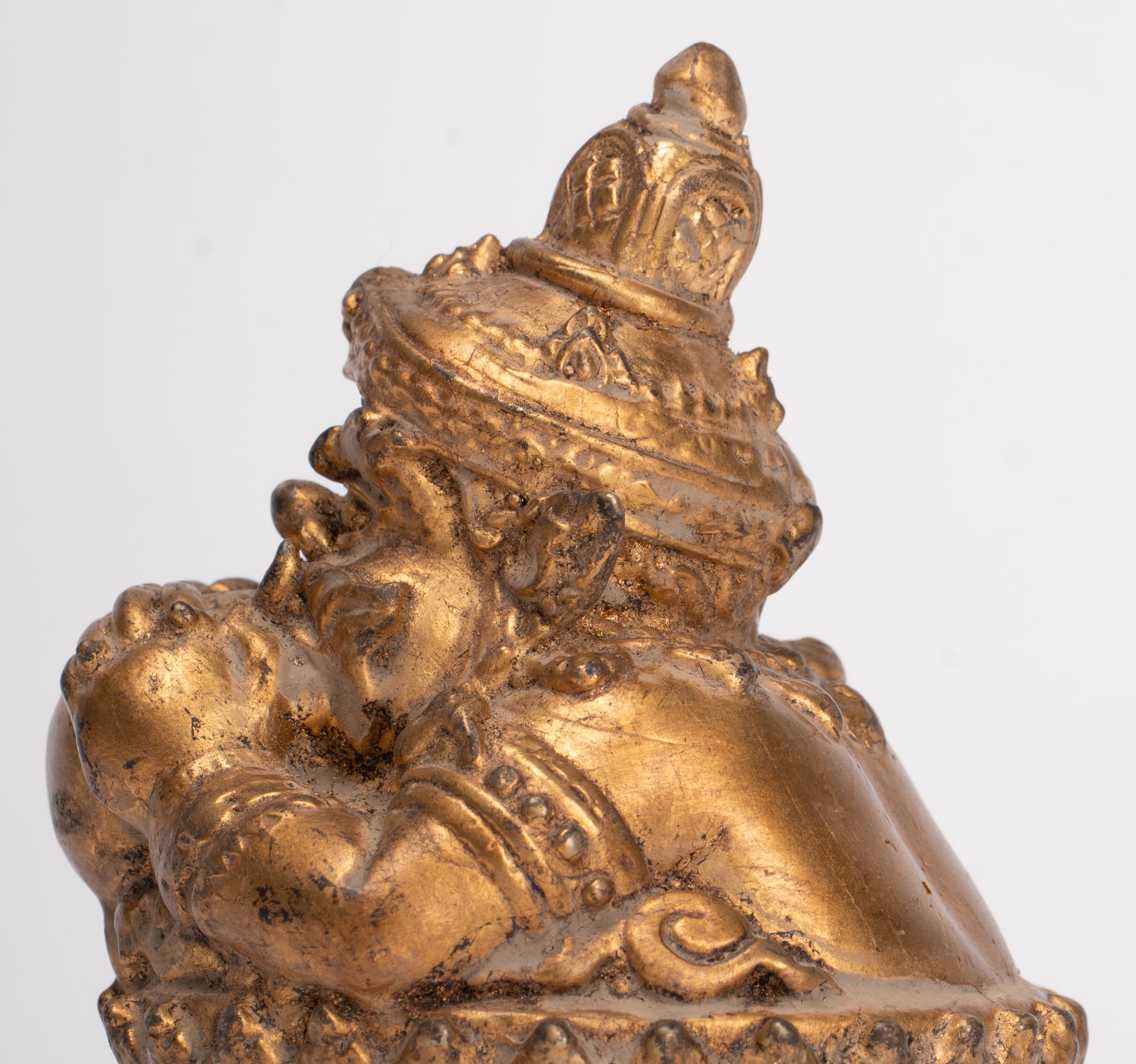 Antique Thai Style God of Eclipses and Protection Phra Rahu Statue - 11cm/4"