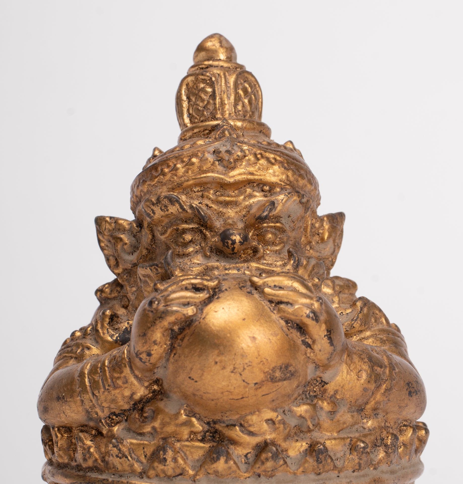Antique Thai Style God of Eclipses and Protection Phra Rahu Statue - 11cm/4"