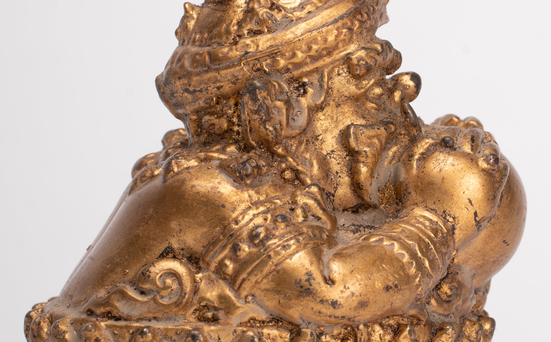 Antique Thai Style God of Eclipses and Protection Phra Rahu Statue - 11cm/4"