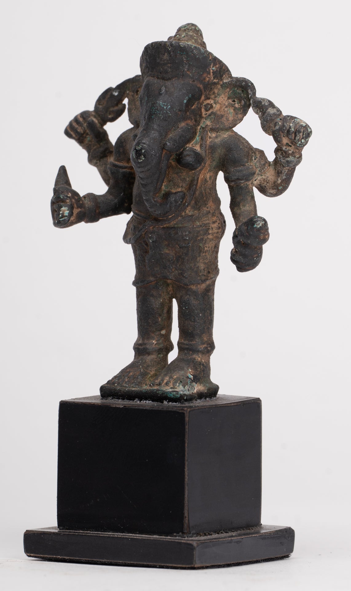 Antike Ganesha-Statue aus Bronze im Khmer-Stil – 11 cm.