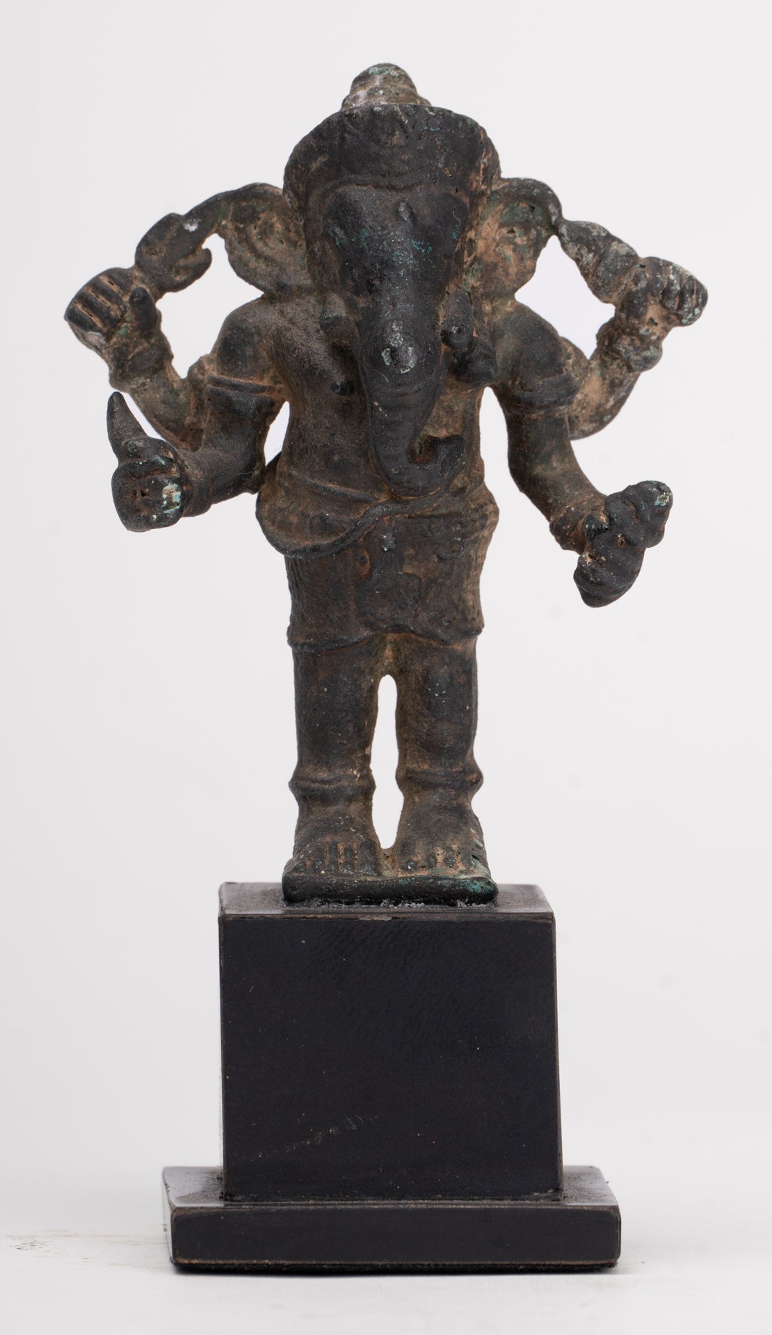 Antike Ganesha-Statue aus Bronze im Khmer-Stil – 11 cm.