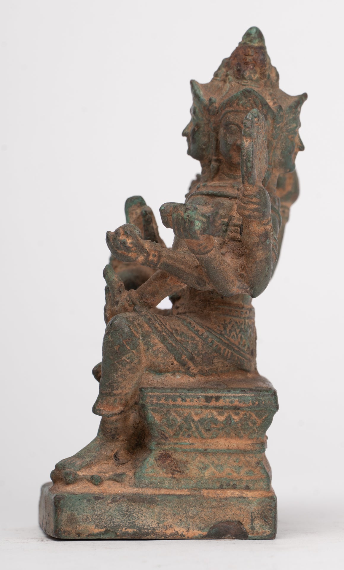 Brahma Statue - Antique Thai Style Bronze Brahma - Hindu God Creation - 12cm/5"
