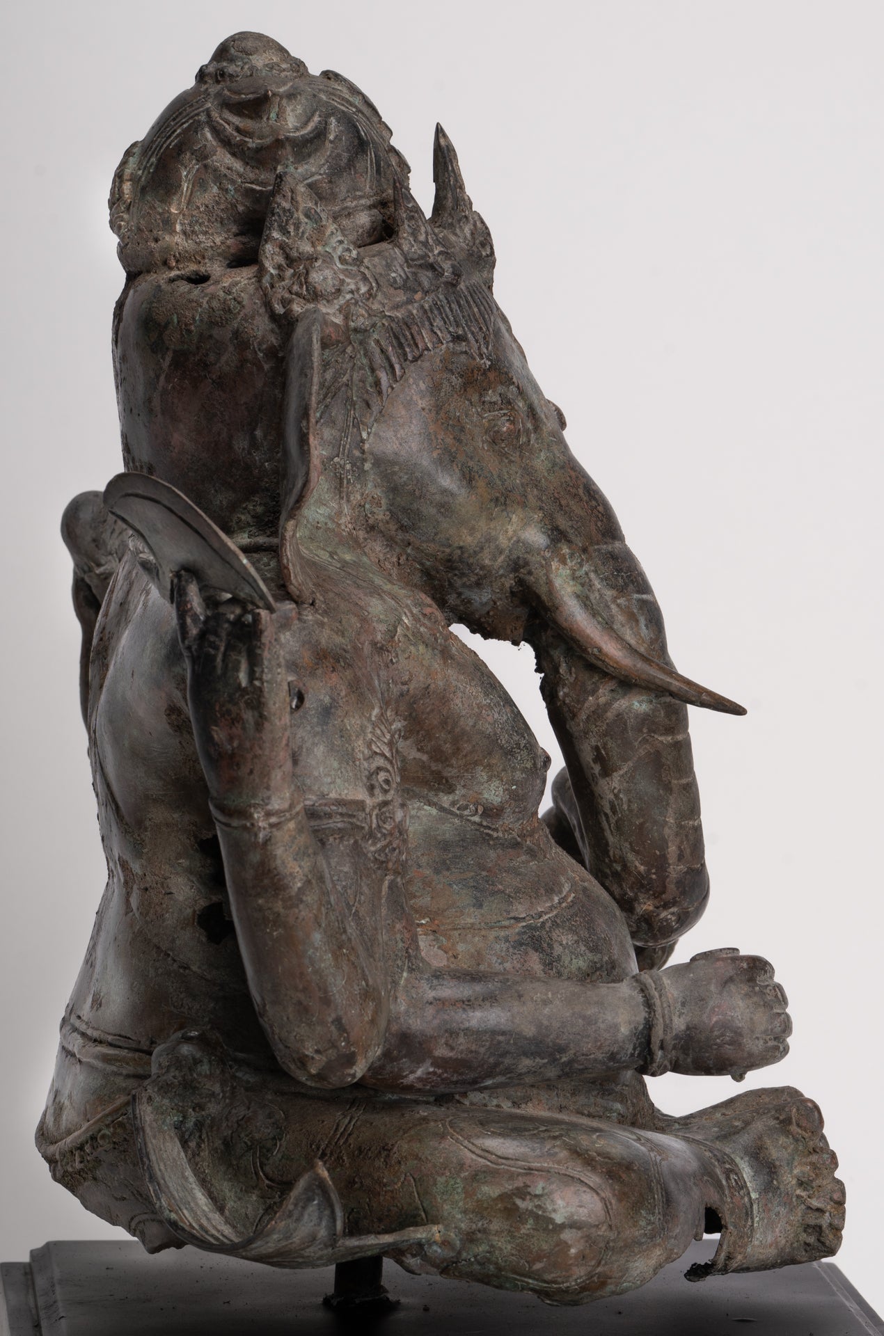 Ganesh - Antique Indonesian Style Bronze Seated Ganesha Statue - 49cm/20"