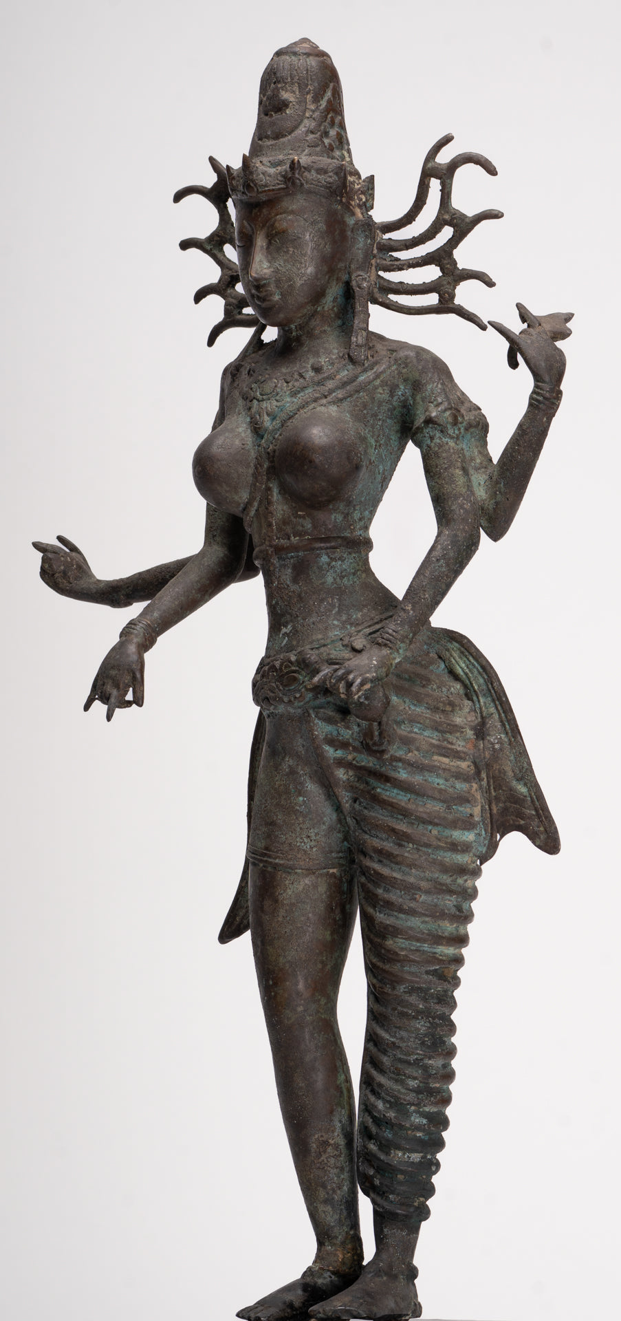 Parvati Statue - Antique Indonesian Style Bronze Javanese Parvati Statue 58cm/23"