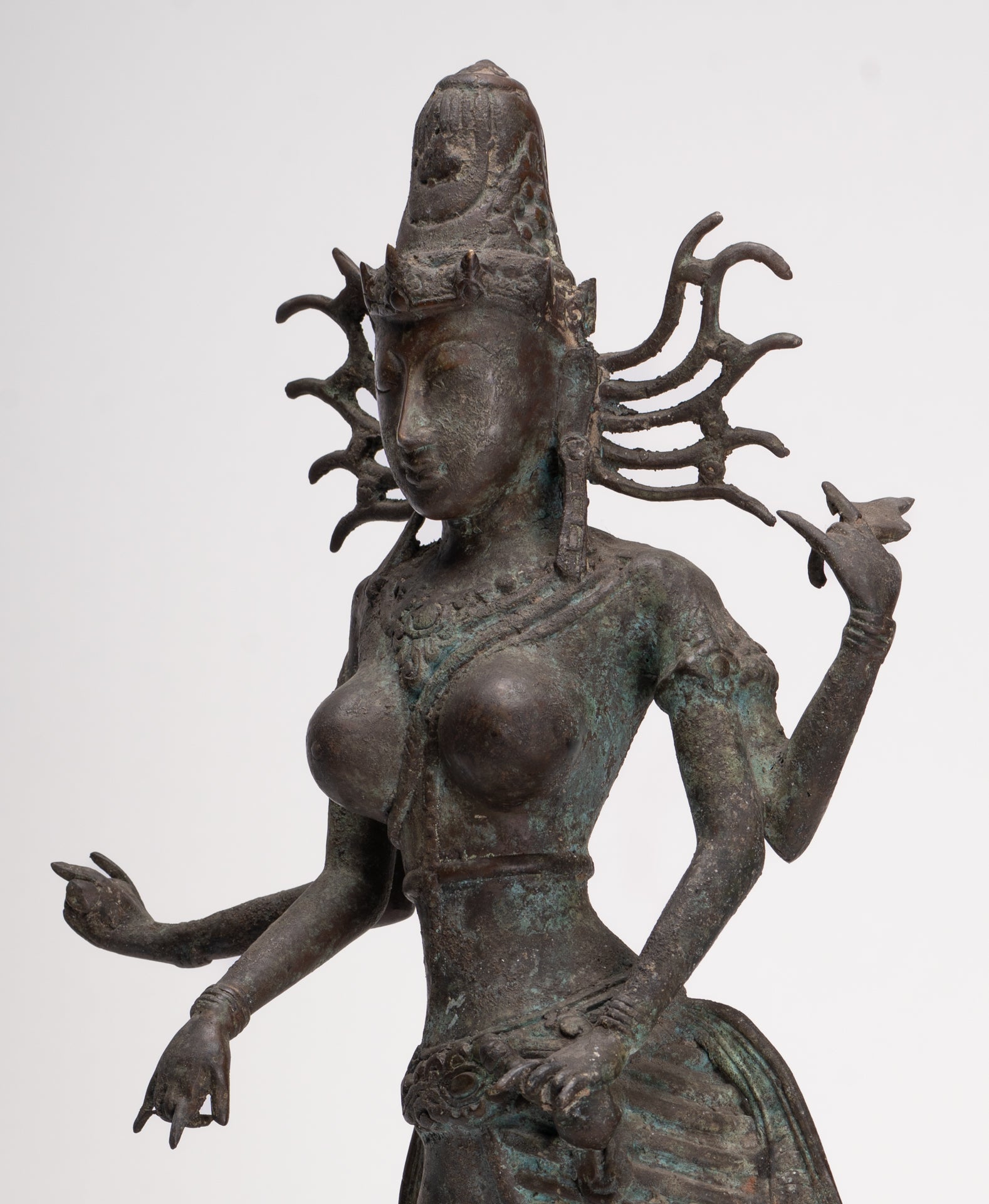 Parvati Statue - Antique Indonesian Style Bronze Javanese Parvati Statue 58cm/23"