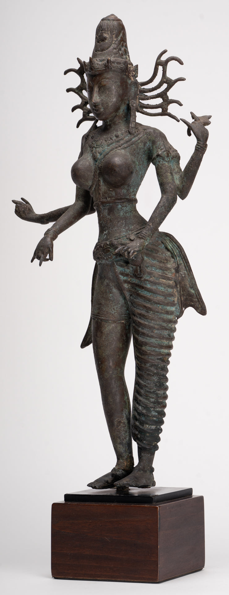 Parvati Statue - Antique Indonesian Style Bronze Javanese Parvati Statue 58cm/23"