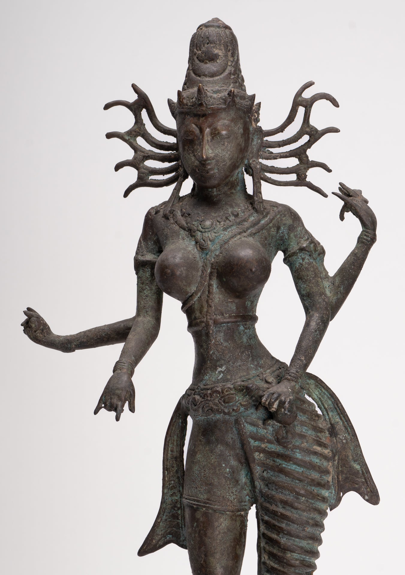 Parvati Statue - Antique Indonesian Style Bronze Javanese Parvati Statue 58cm/23"