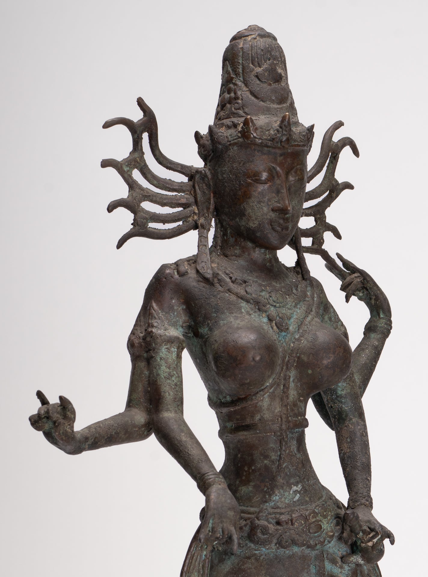 Parvati Statue - Antique Indonesian Style Bronze Javanese Parvati Statue 58cm/23"