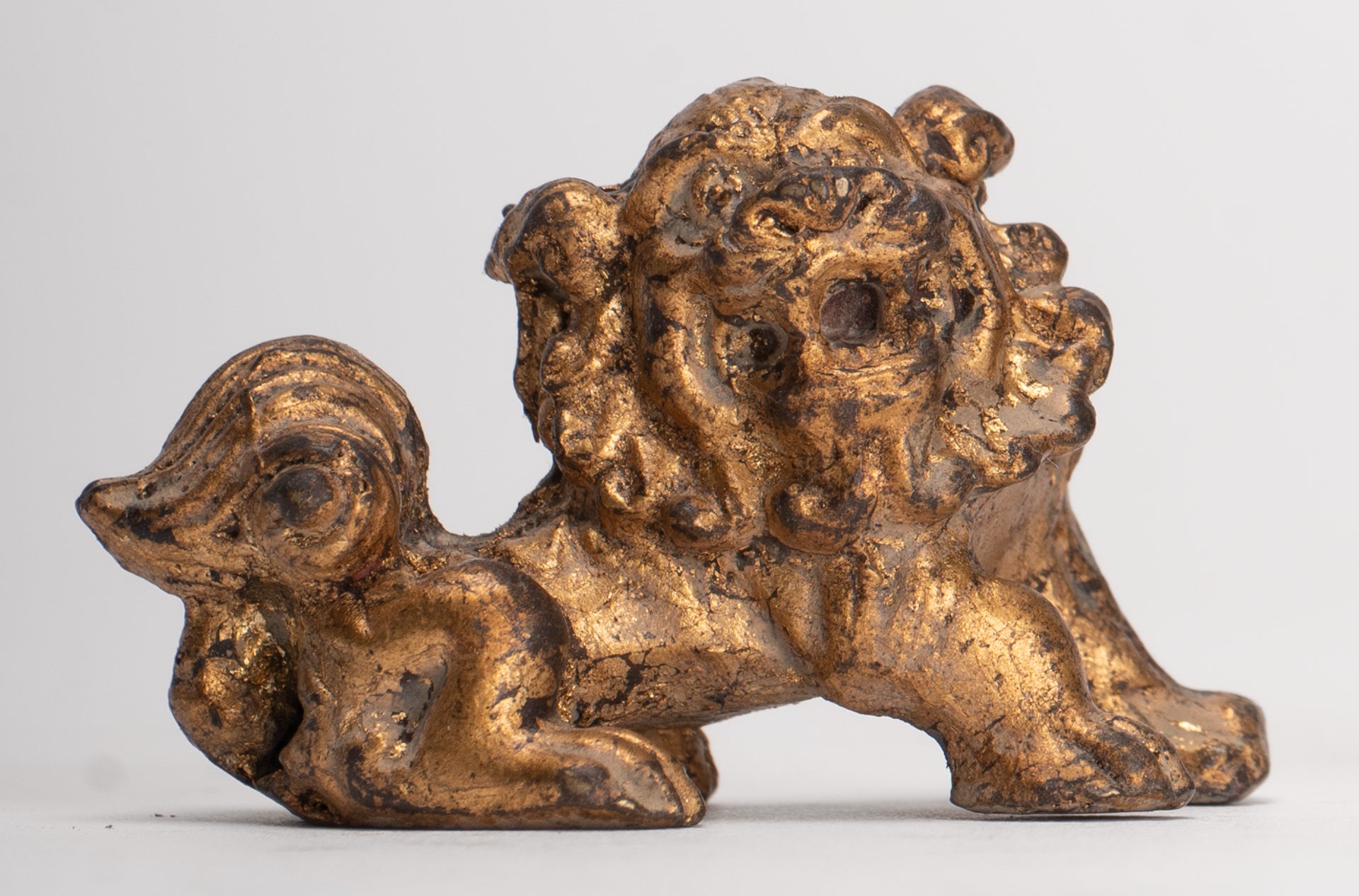 Antique Chinese Style Temple Guardian Lions Shishi Lions Foo Dogs Imperial Lions (Pair) - 3.5cm/1"