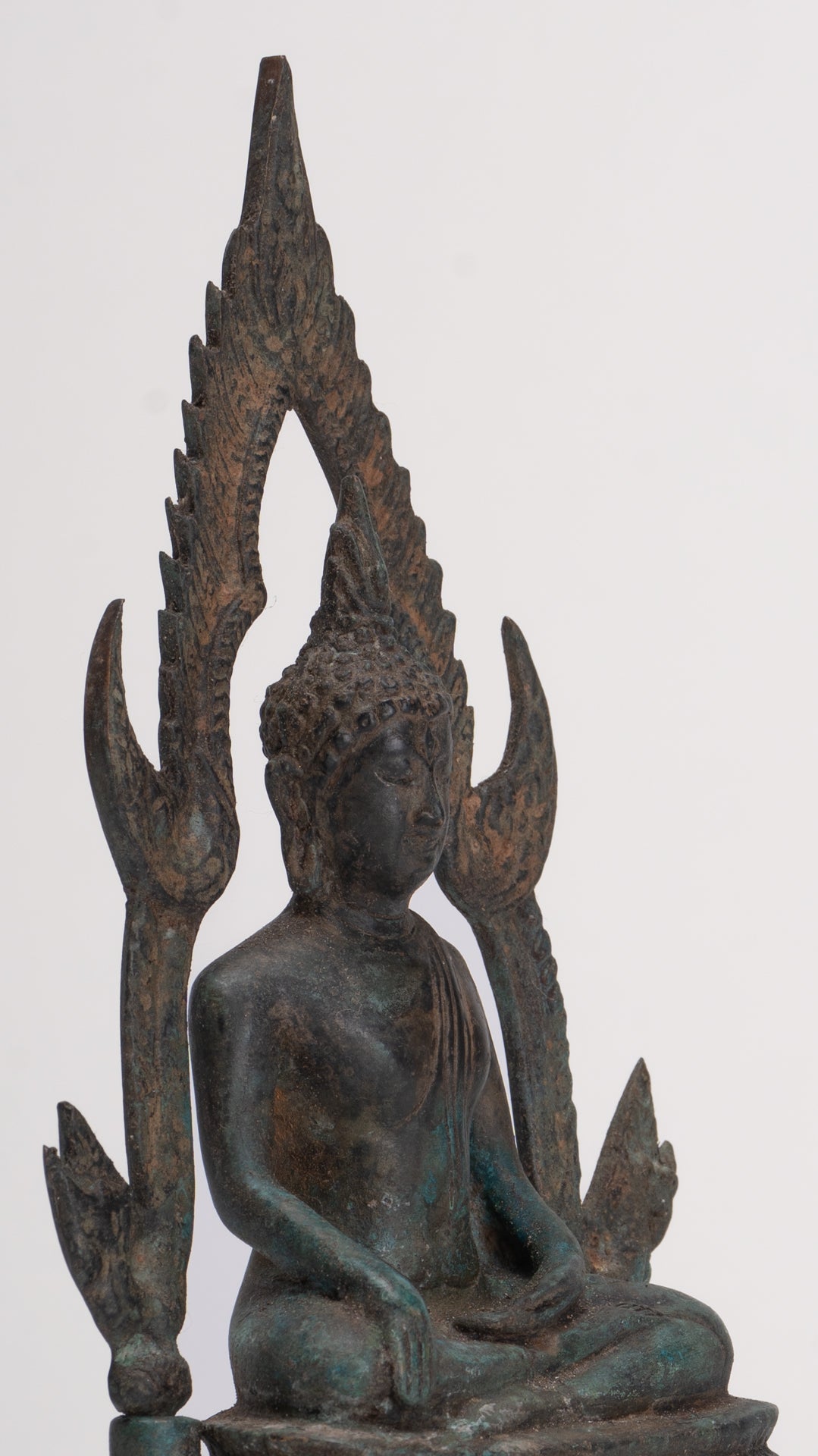 Buddha Statue - Antique Thai Style Bronze Phitsanulok Chinnarat Buddha Statue - 20cm/8"