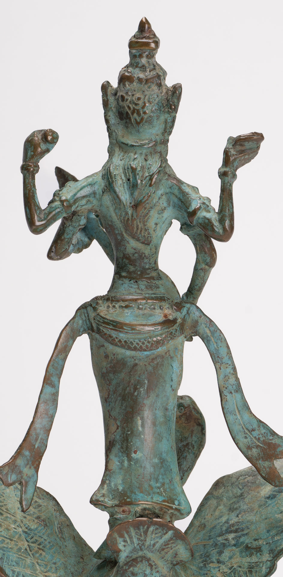 Antique Indonesian Style Bronze Javanese Saraswati Statue - 26cm/10"