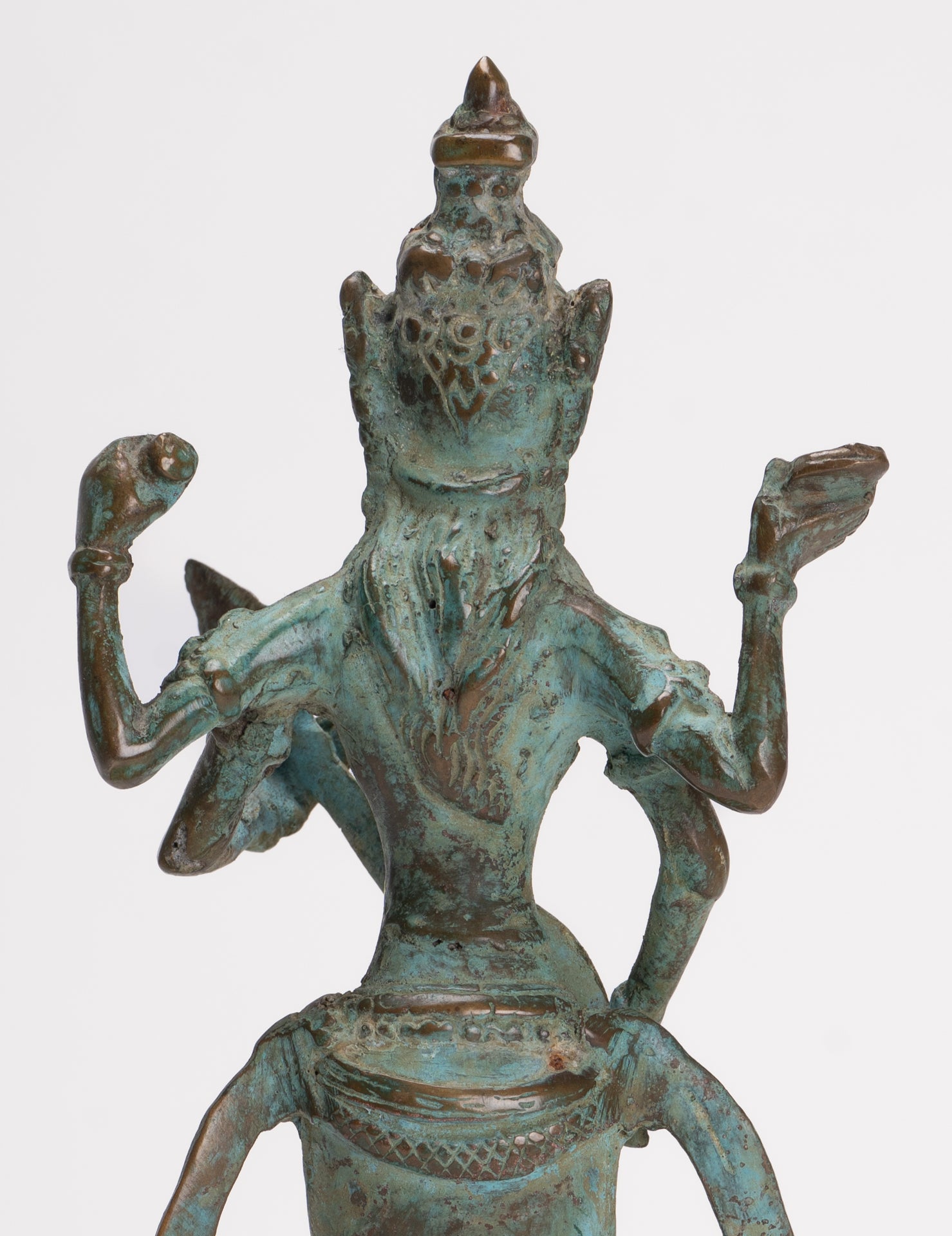 Antique Indonesian Style Bronze Javanese Saraswati Statue - 26cm/10"