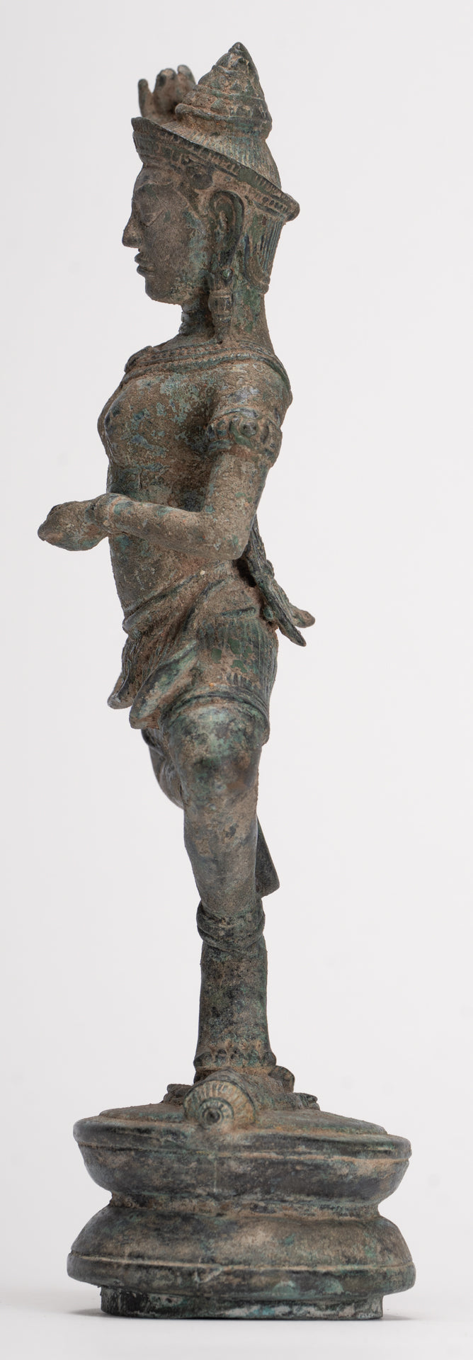 Antique Khmer Style Bronze Dancing Bayon Yoginī Statue - 26cm/10"
