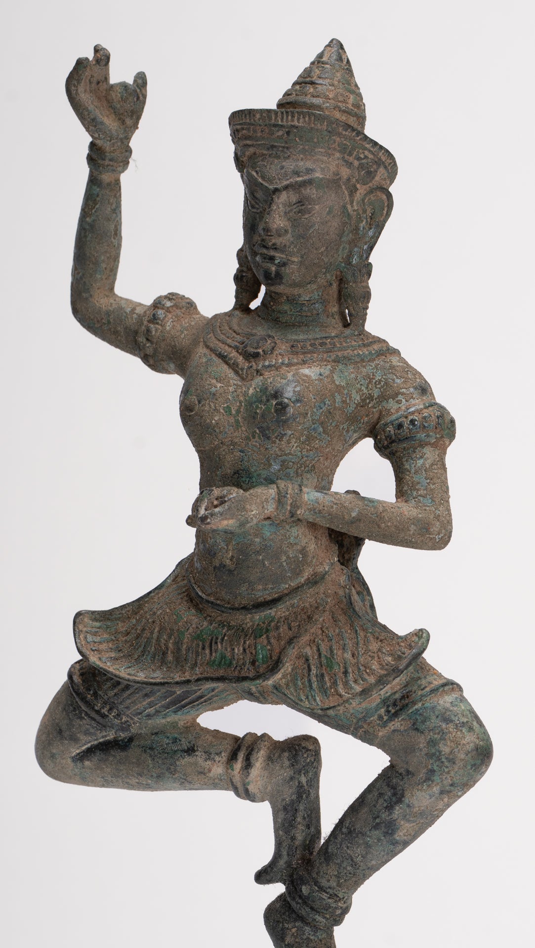 Antique Khmer Style Bronze Dancing Bayon Yoginī Statue - 26cm/10"
