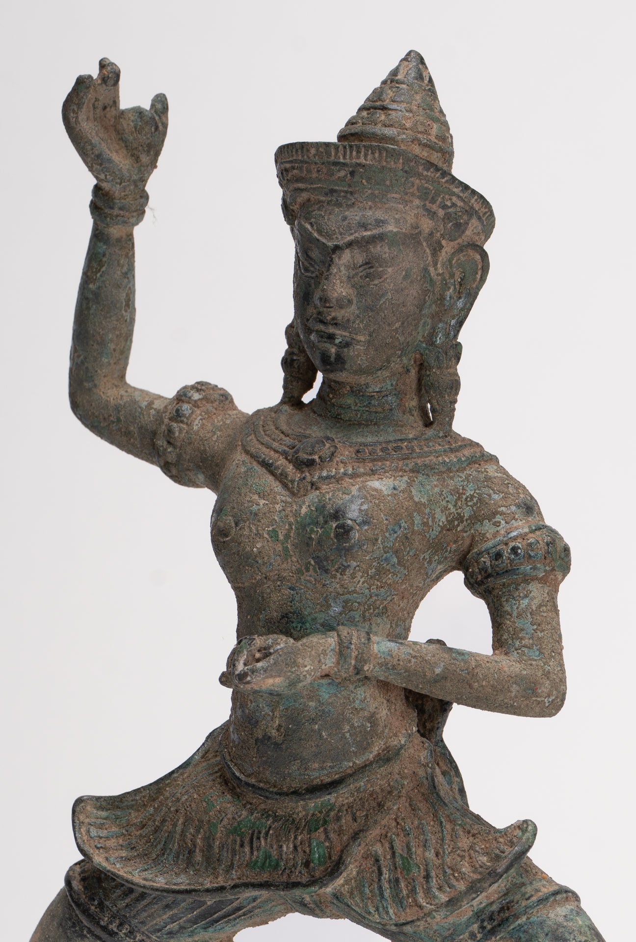 Antique Khmer Style Bronze Dancing Bayon Yoginī Statue - 26cm/10"