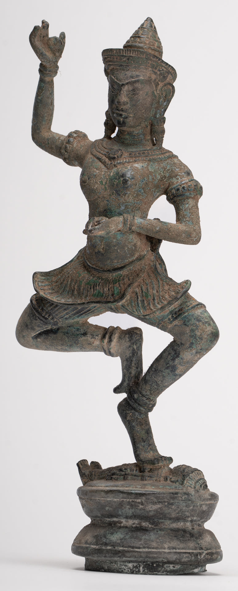 Antique Khmer Style Bronze Dancing Bayon Yoginī Statue - 26cm/10"