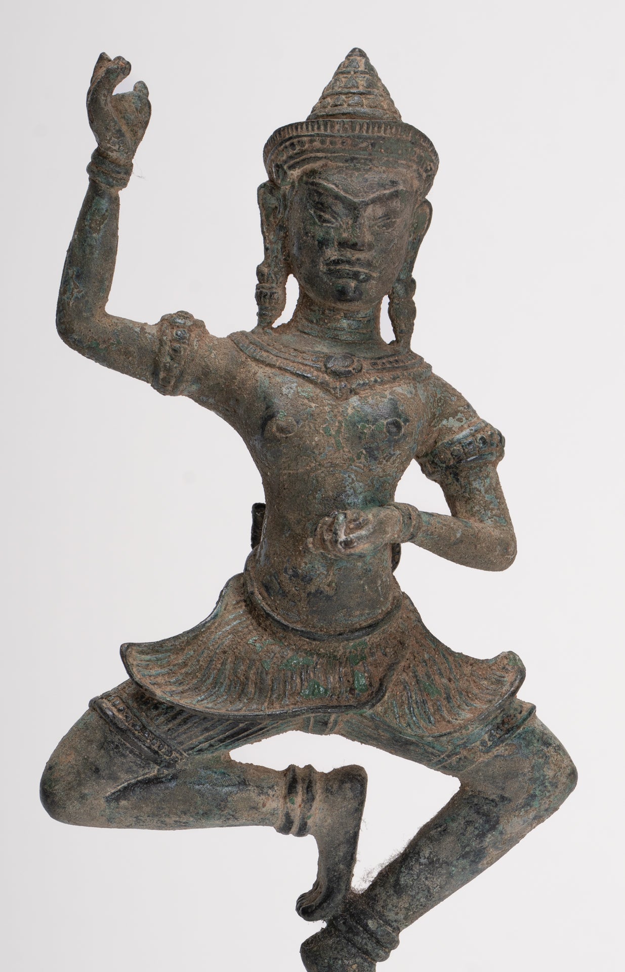 Antique Khmer Style Bronze Dancing Bayon Yoginī Statue - 26cm/10"