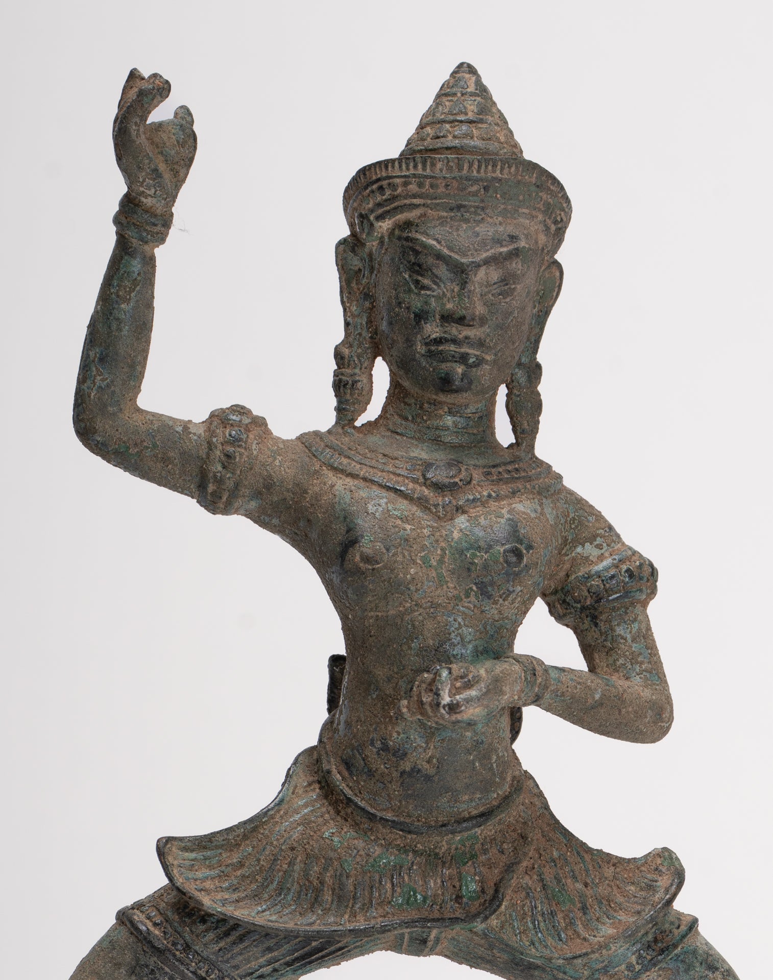 Antique Khmer Style Bronze Dancing Bayon Yoginī Statue - 26cm/10"