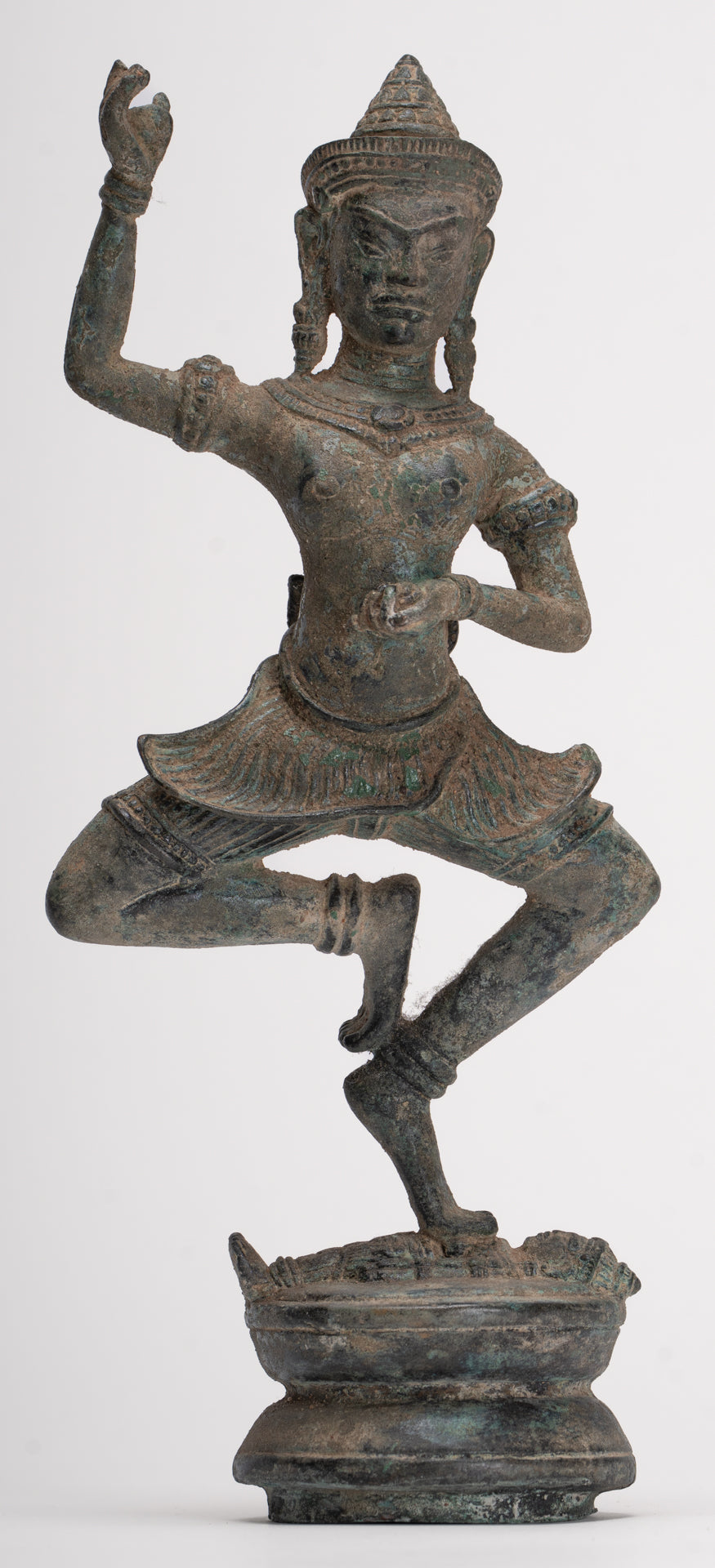Antique Khmer Style Bronze Dancing Bayon Yoginī Statue - 26cm/10"