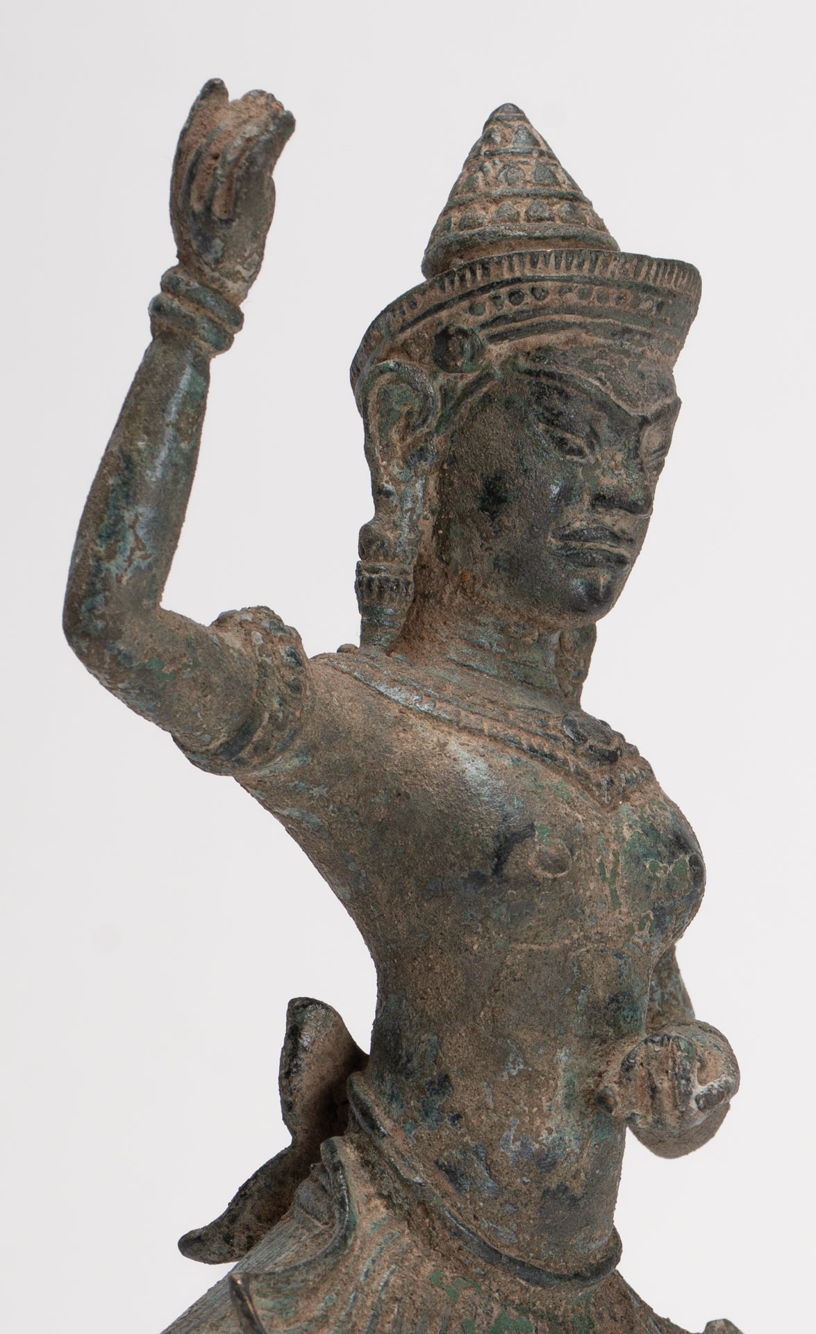 Antique Khmer Style Bronze Dancing Bayon Yoginī Statue - 26cm/10"