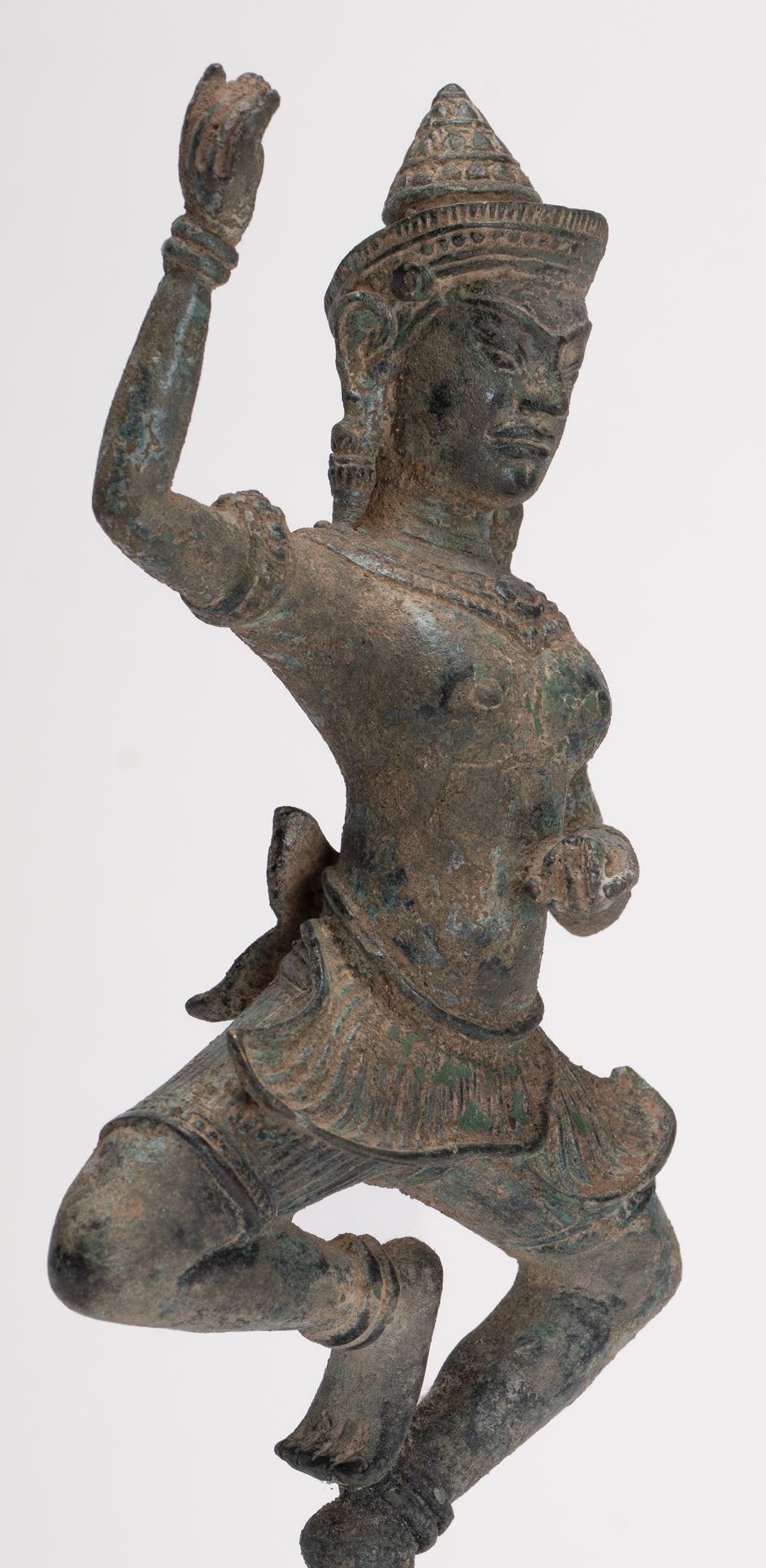 Antique Khmer Style Bronze Dancing Bayon Yoginī Statue - 26cm/10"