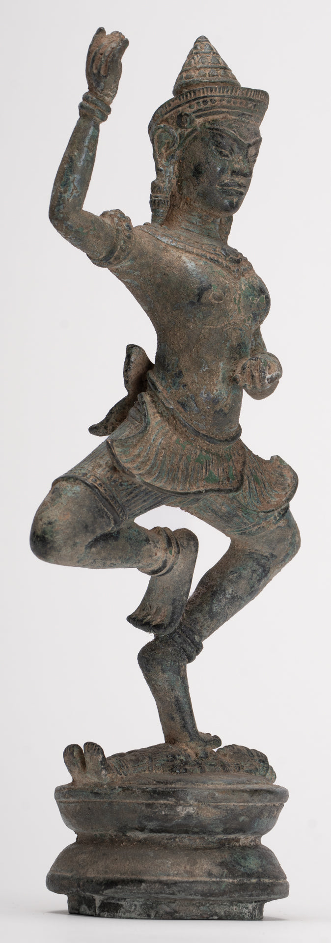 Antique Khmer Style Bronze Dancing Bayon Yoginī Statue - 26cm/10"