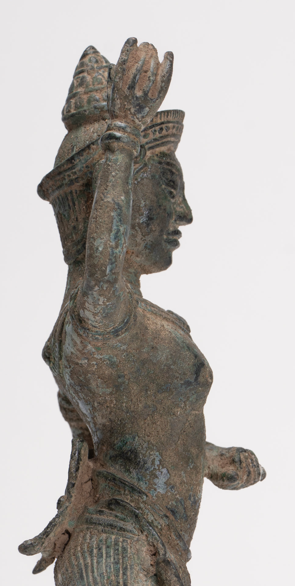 Antique Khmer Style Bronze Dancing Bayon Yoginī Statue - 26cm/10"