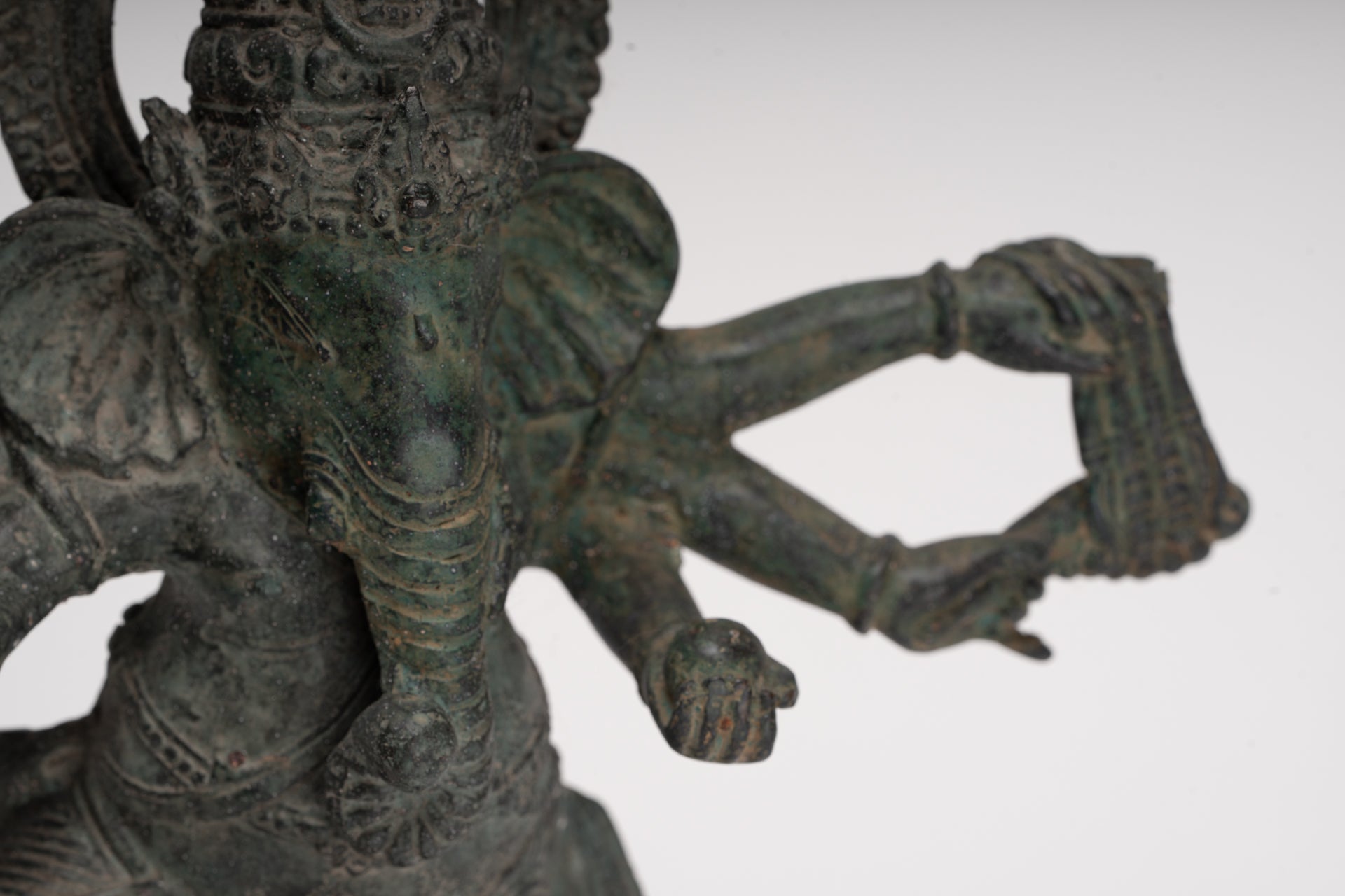 Antique Javanese Style Bronze Dancing Indonesian Ganesha Statue - 32cm/13" 