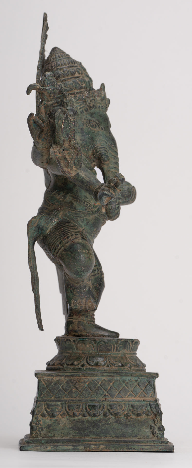 Antique Javanese Style Bronze Dancing Indonesian Ganesha Statue - 32cm/13" 