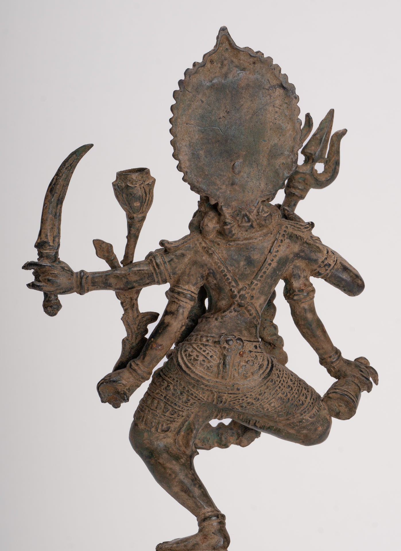Kali Statue - Antique Java Style Majapahit Standing Bronze Kali or Mahakali Statue - 28cm/11"