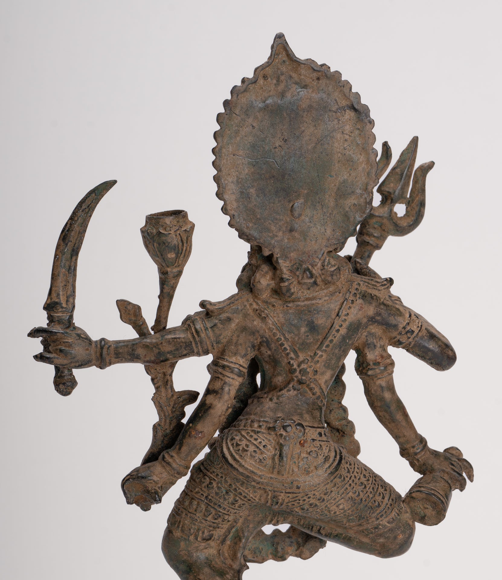 Kali Statue - Antique Java Style Majapahit Standing Bronze Kali or Mahakali Statue - 28cm/11"
