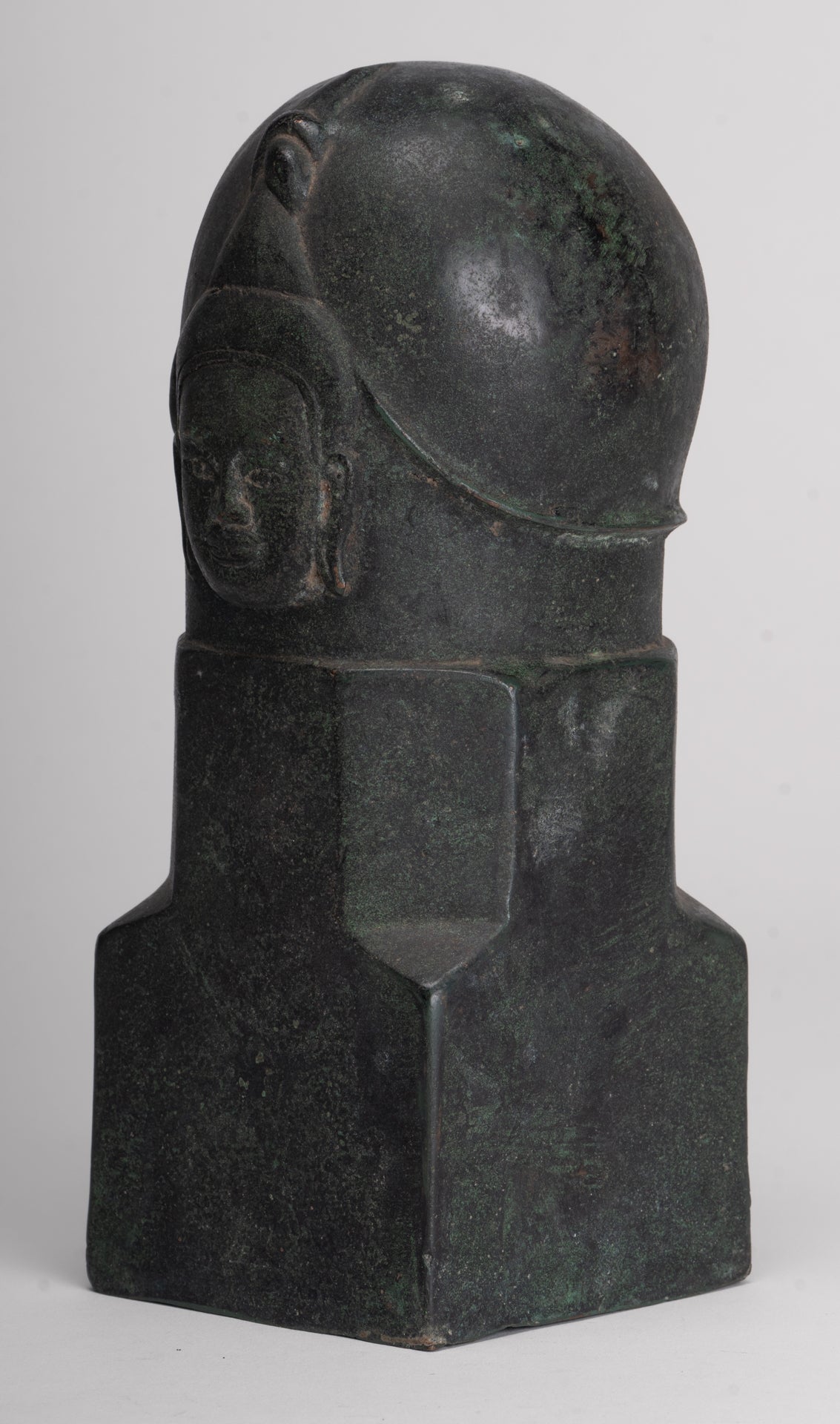 Antique Khmer Style Bronze Shiva Linga / Lingnum - 23cm/9"