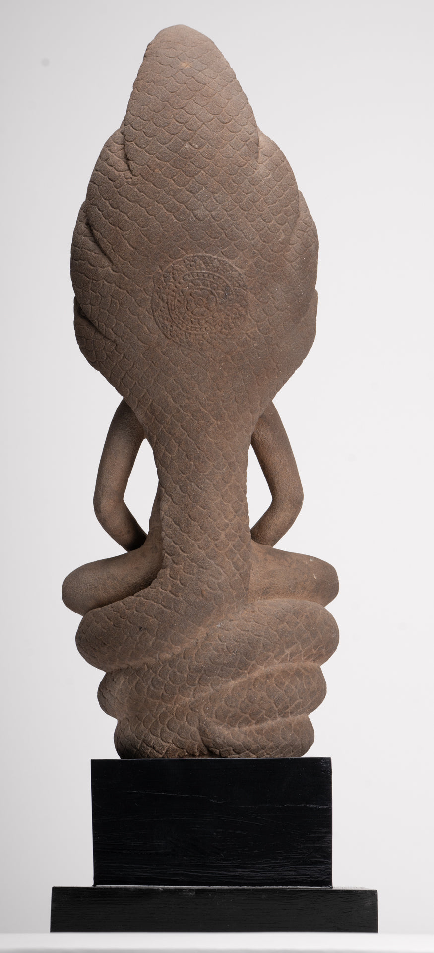 Buddha Statue - Antique Dvaravati Style Thai Stone Naga Meditation Buddha - 58cm/23"