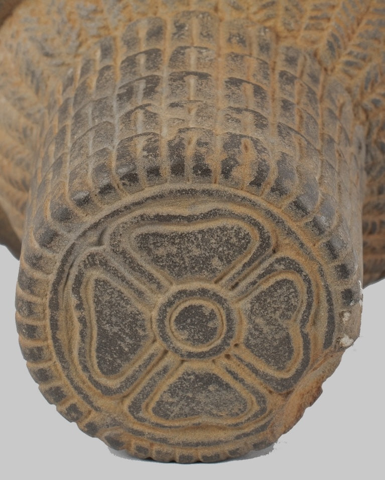 Antique Koh Ker Style Stone Mounted Khmer Vishnu Head - 28cm / 11"