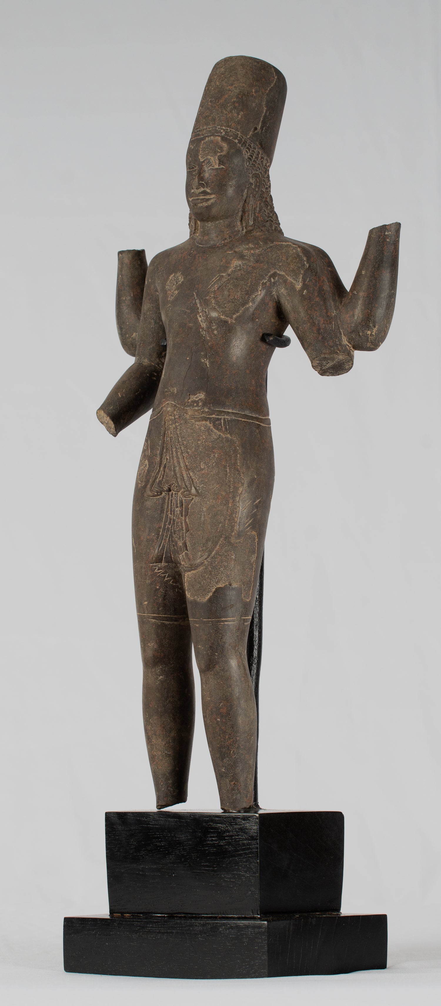 Vishnu-Statue – antiker Khmer-Sandstein-Vishnu-Torso im Phnom-Da-Stil – 43 cm/17 Zoll