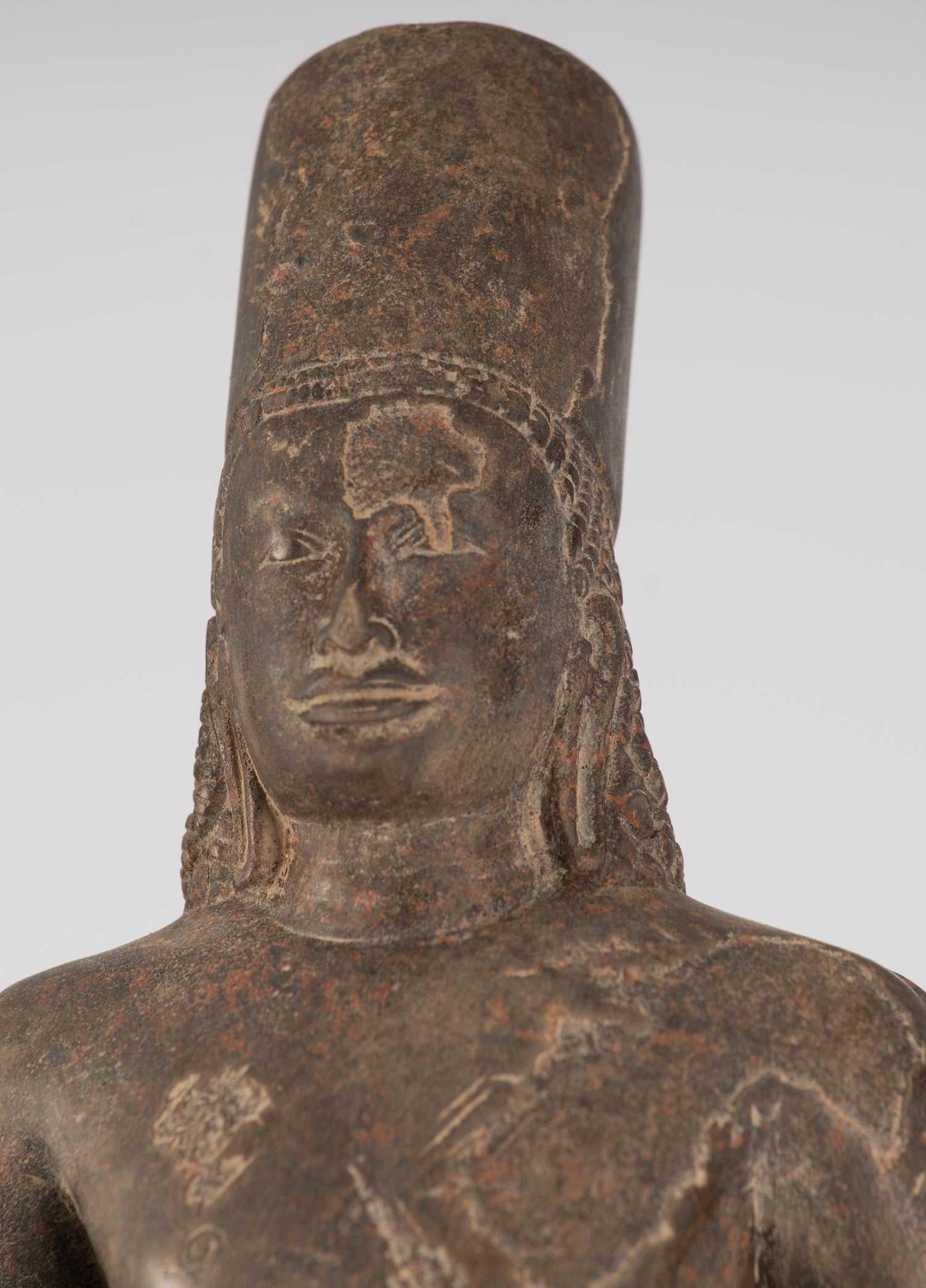 Vishnu-Statue – antiker Khmer-Sandstein-Vishnu-Torso im Phnom-Da-Stil – 43 cm/17 Zoll