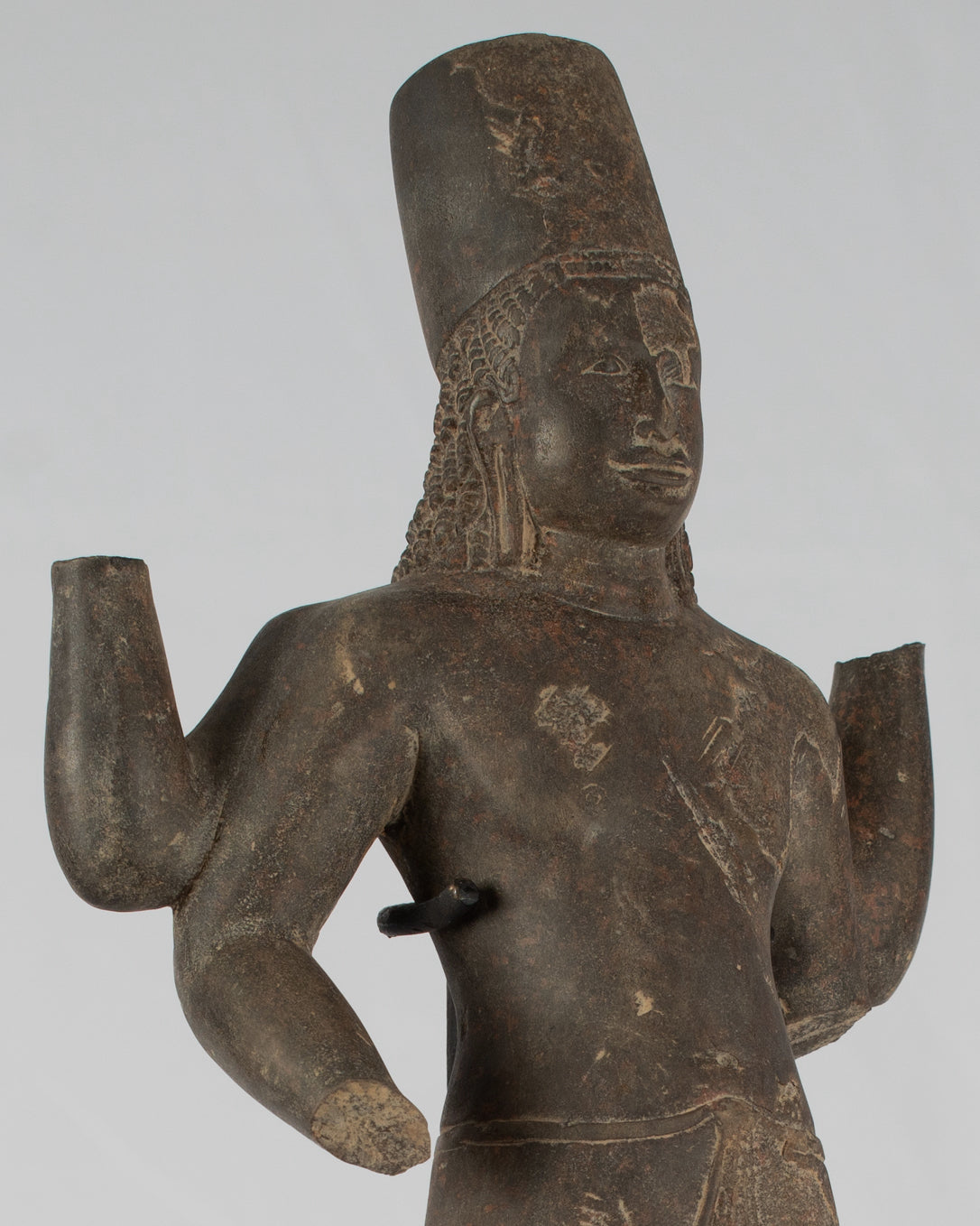 Vishnu-Statue – antiker Khmer-Sandstein-Vishnu-Torso im Phnom-Da-Stil – 43 cm/17 Zoll