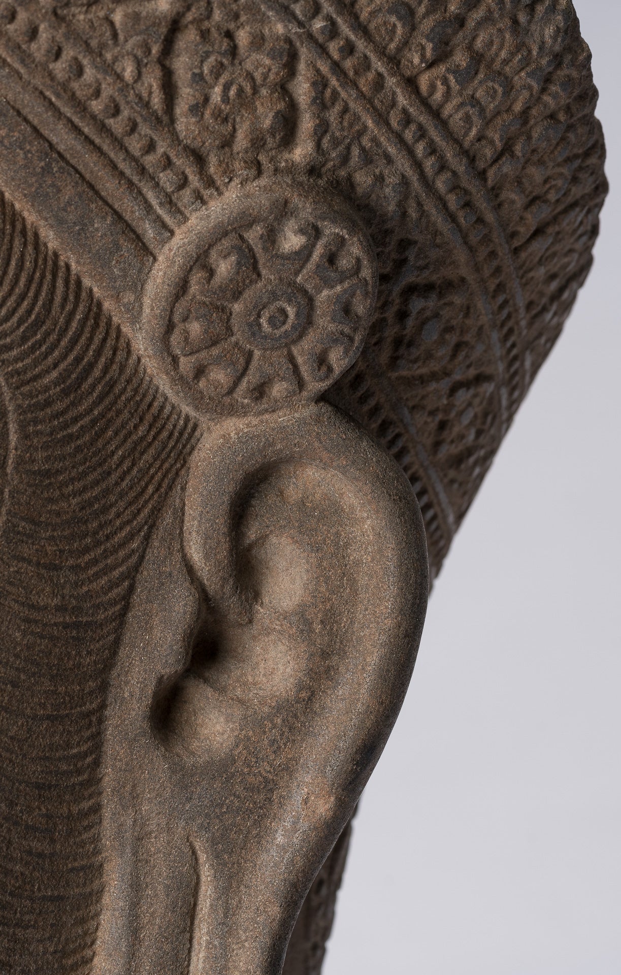 Antique JMER Style Stone Banteay Srei Hindu God Statue Hanuman - 56cm/22 "de alto