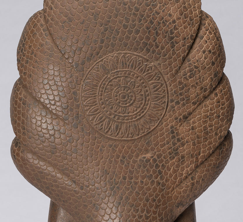 Statue di Buddha - Antique Angkor Wat Style Khmer Stone seduto Meditazione Naga Buddha - 56 cm/22 "